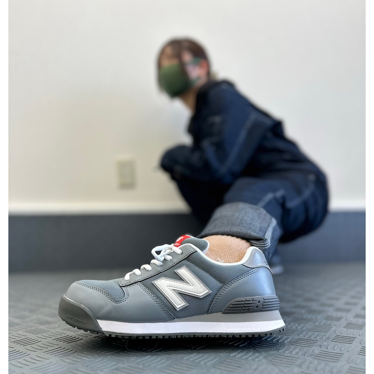 安全ちょこみ靴「New Balance 安全靴 PORTLAND PL-881 グレー」