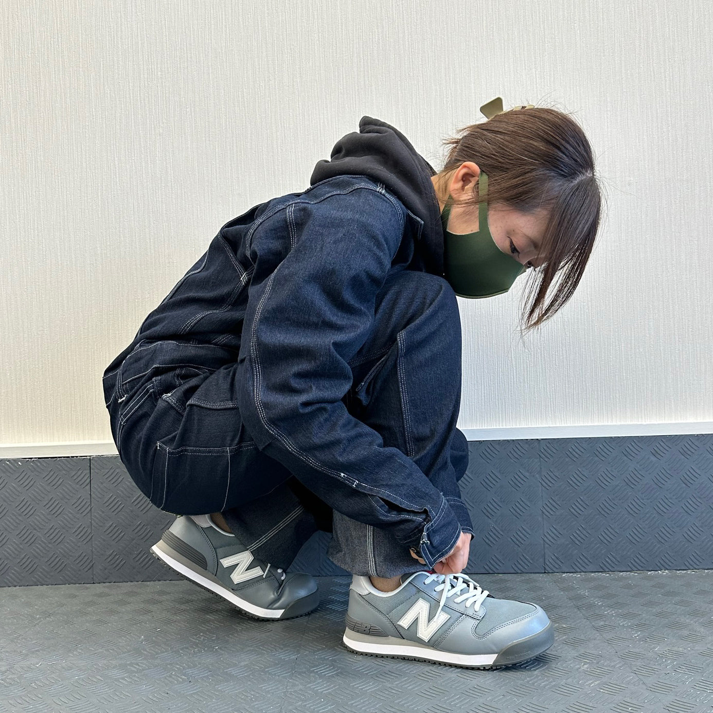 安全ちょこみ靴「New Balance 安全靴 PORTLAND PL-881 グレー」